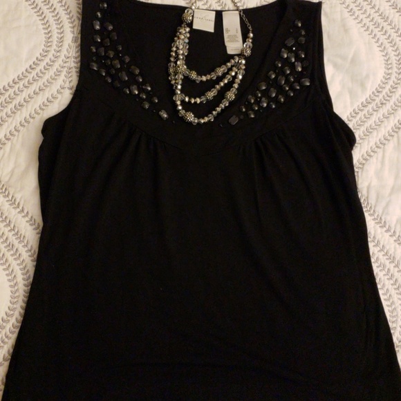 Emma James large designer black sleeveless blouse - Picture 4 of 8